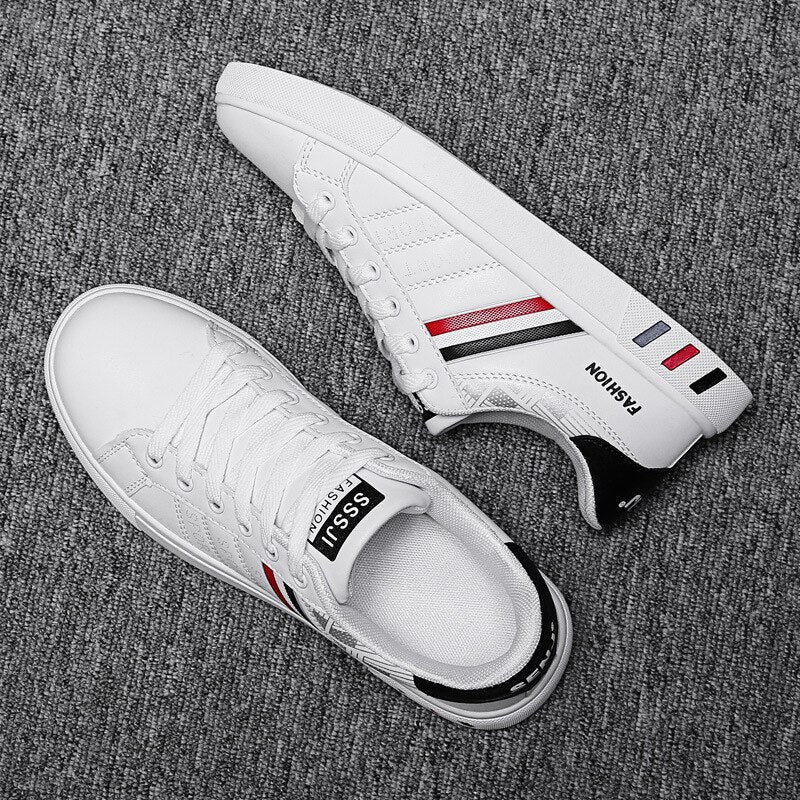 2023 Men's Sneakers Man Casual Sports Shoes for Men Lightweight PU Leather Breathable Shoe Mens Flat White Travel Tenis Sneaker