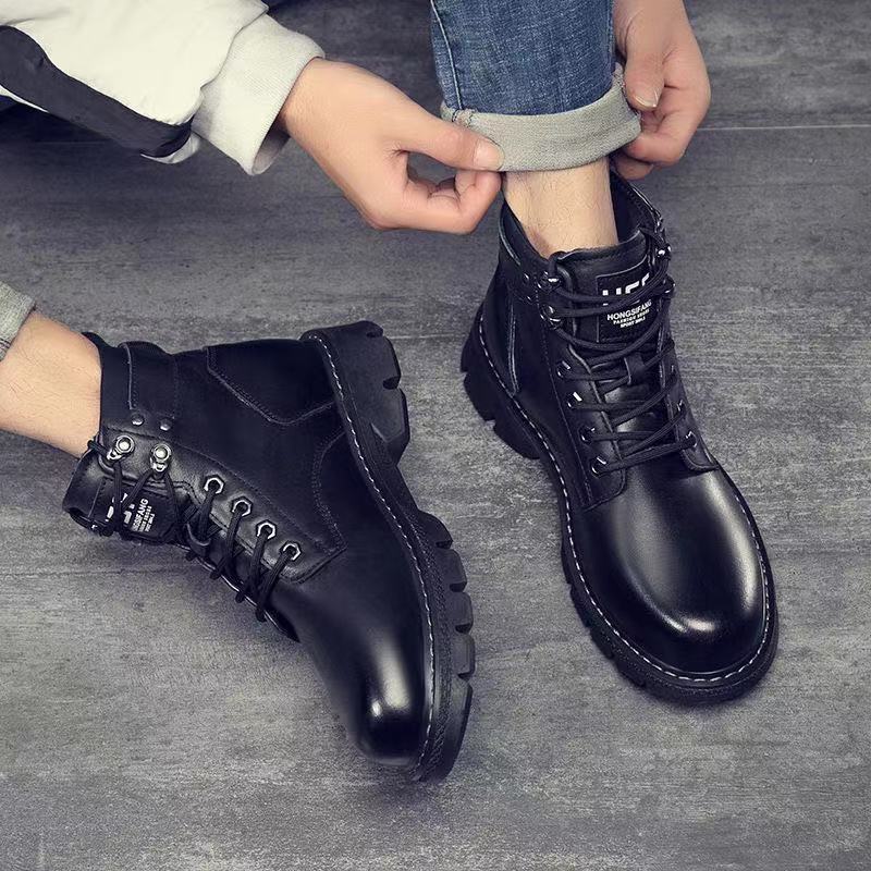 mens boots  High Top Fashion Warm Snow shoes Dr. Motorcycle Ankle Boots Couple Unisex boots