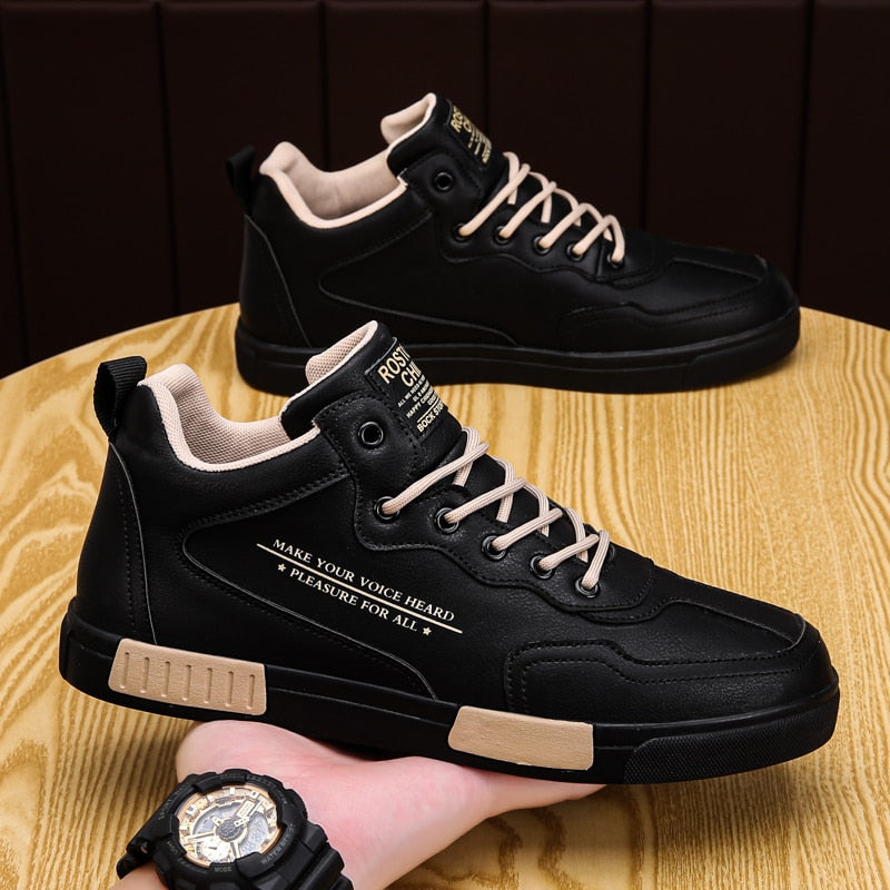 Sneakers Men&#39;s Non-slip Leather Casual Shoes Formal Wear Lightweight Men&#39;s Shoes Fashion Trend Outdoor Walking Shoes